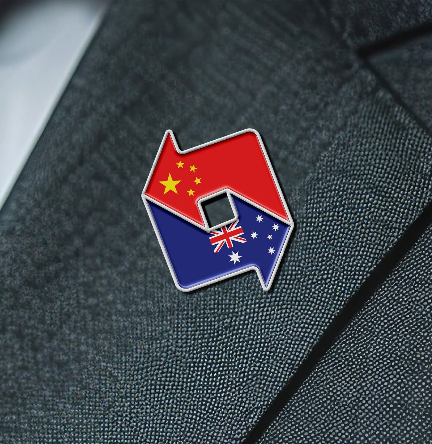 Australia and China business connection pin.