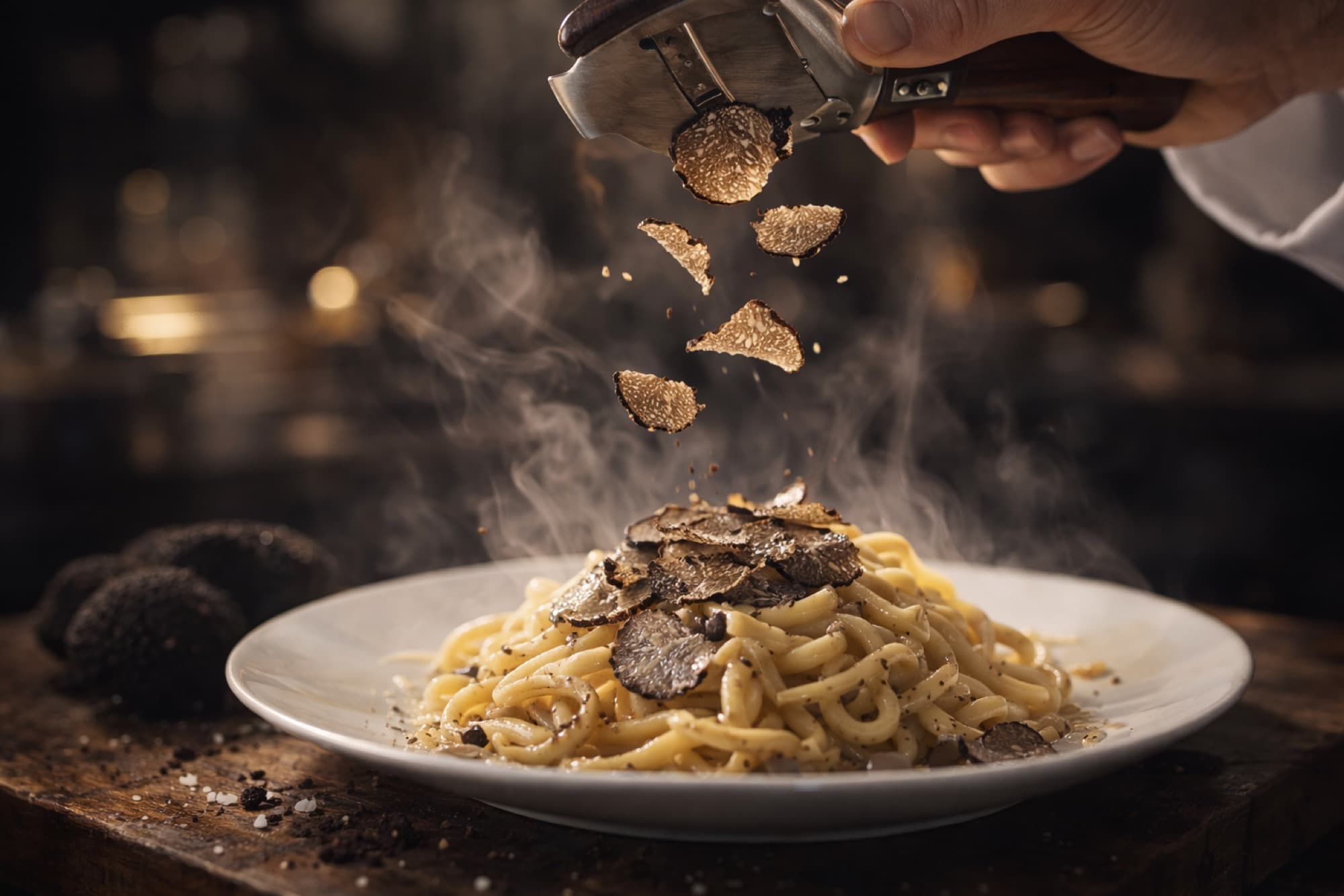 Australian Truffle Club hero showing fresh truffle shaved over pasta